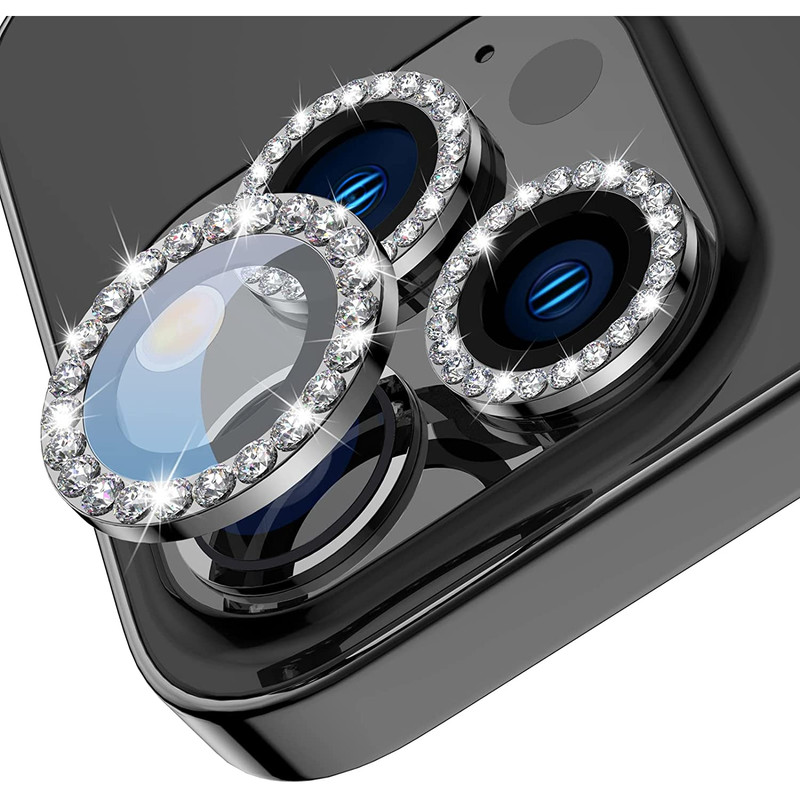 محافظ لنز دوربین بادیگارد مدل رینگی نگین دار مناسب برای گوشی موبایل اپل iPhone 14 Pro / 14 Pro Max - کالاویز