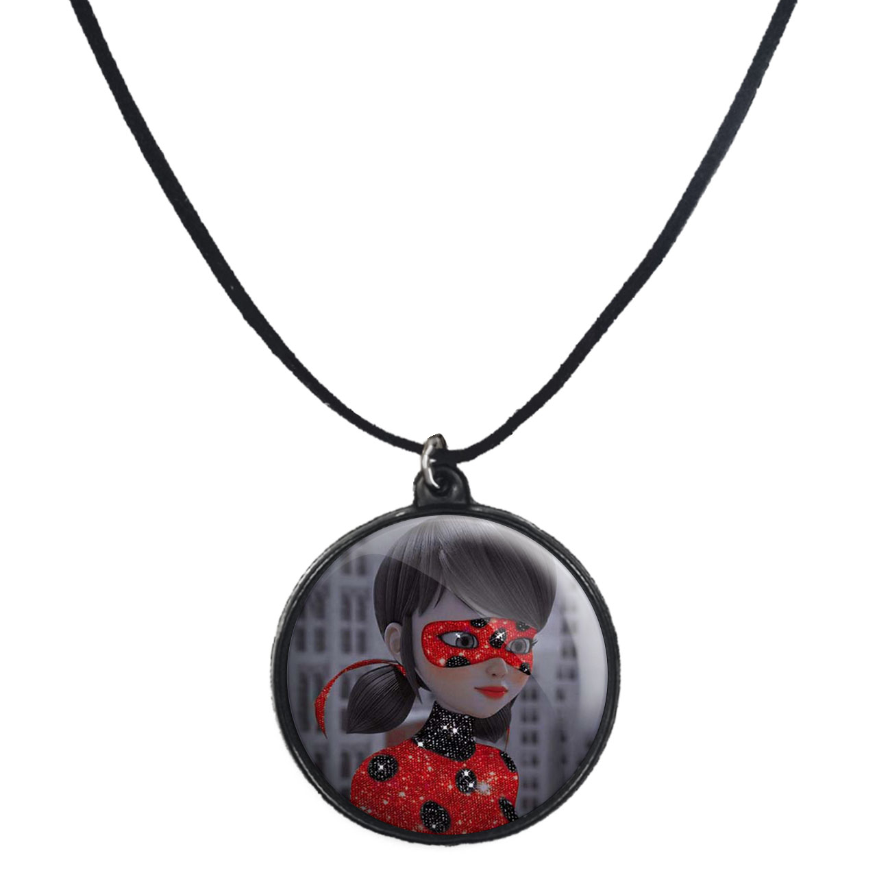 گردنبند پرمانه طرح کفشدوزکی کد pmb.7660 مدل دو طرفه