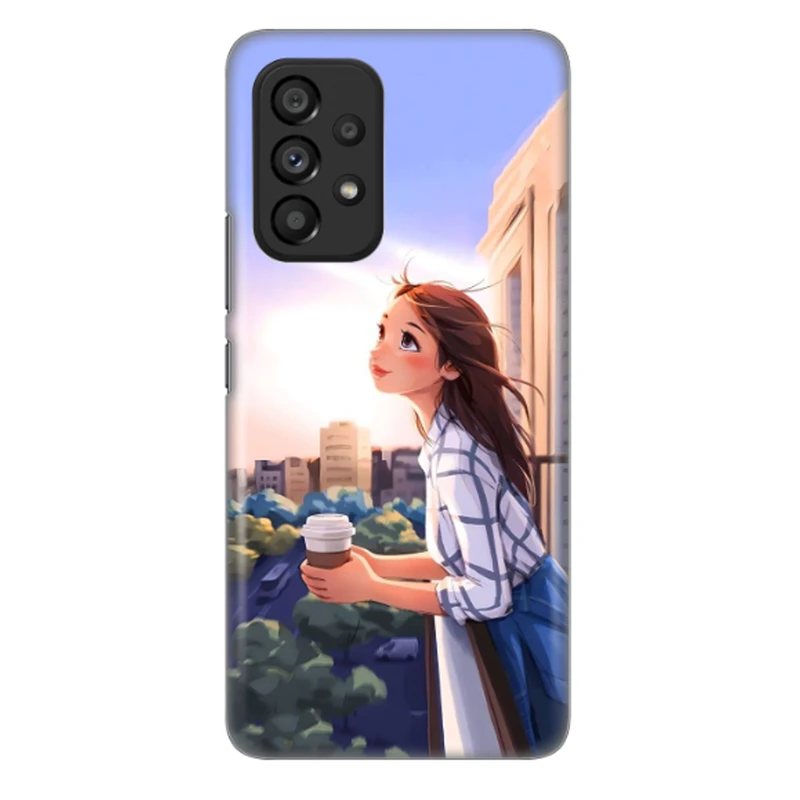 کاور طرح دختر و قهوه کد DIMO-016 مناسب برای گوشی موبایل سامسونگ Galaxy A73 5G / Galaxy A73