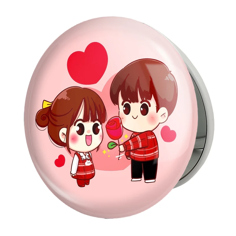 آینه جیبی خندالو طرح عاشقانه مدل تاشو کد 27119 