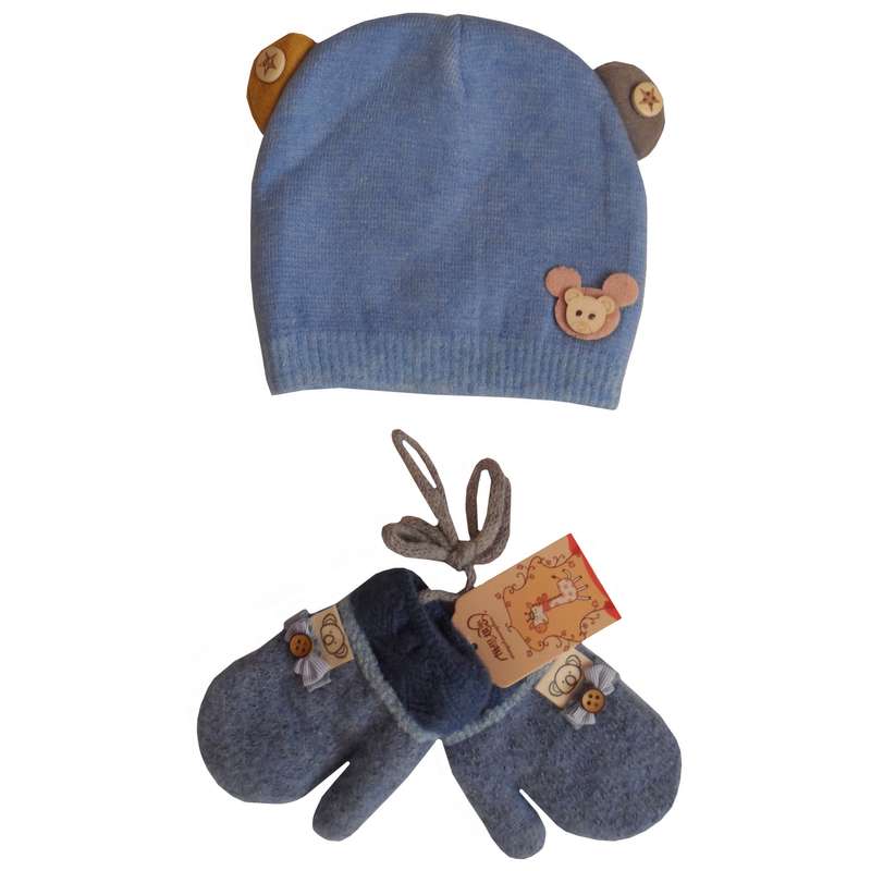 ست کلاه و دستکش بافتنی نوزادی مدل 38409