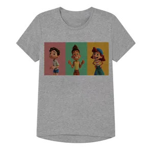 تی شرت آستین کوتاه پسرانه مدل دختر پسر کد SH24 رنگ طوسی