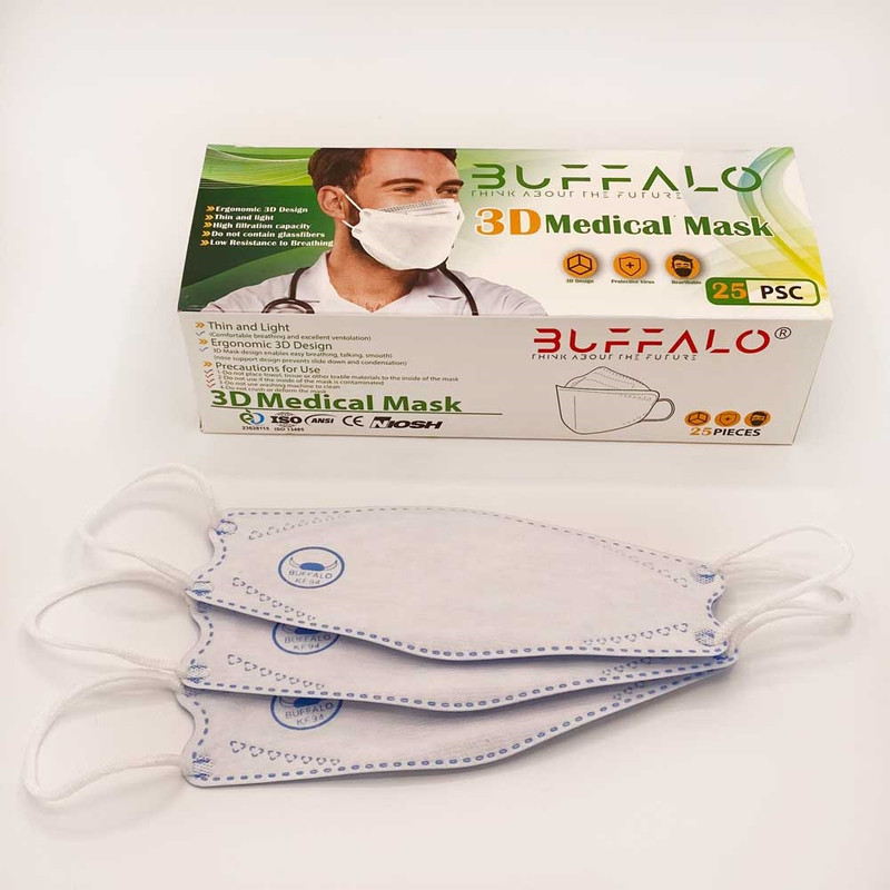 ماسک تنفسی بوفالو مدل سه بعدی 5 لایه بسته 25 عددی