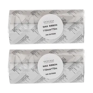 ریبون پرینتر لیبل زن بارکد مدل Wax110 mm x 75 m بسته 2 عددی