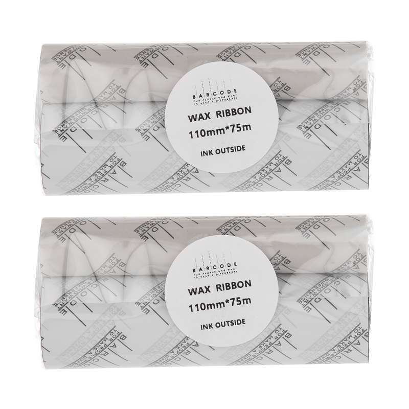 ریبون پرینتر لیبل زن بارکد مدل Wax110 mm x 75 m بسته 2 عددی ریبون پرینتر لیبل زن بارکد مدل Wax110 mm x 75 m بسته 2 عددی