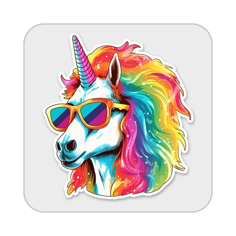 زیر لیوانی کاکتی طرح اسب تک شاخ و یونیکورن مدل mp30105