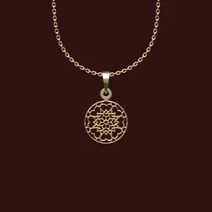 گردنبند طلا 18 عیار زنانه مدوپد مدل هندسی کد X2-1-1082