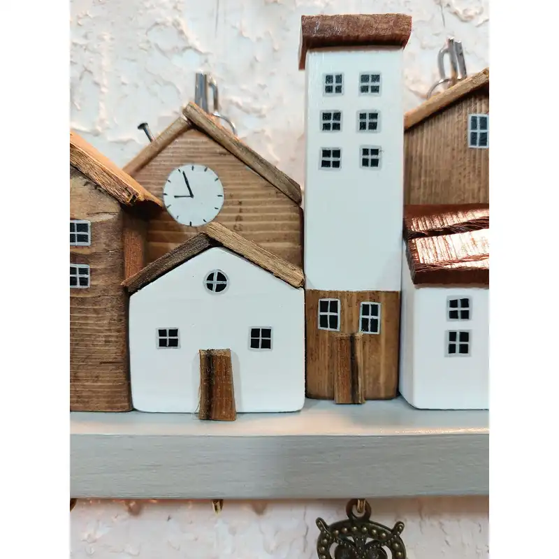 جاکلیدی چوبی مدل دهکده رویایی کد 5213left