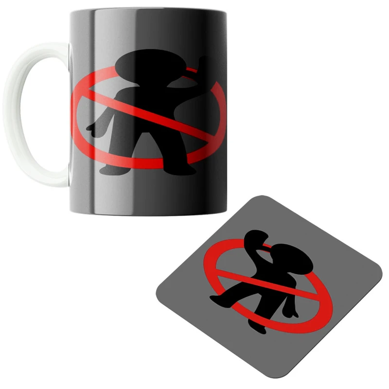 ماگ پاد آفرین مدل ممنوع کد 662 به همراه زیر لیوانی 