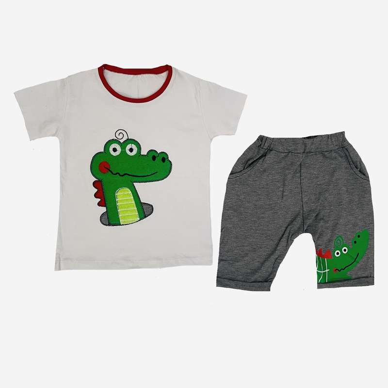 ست تی شرت و شلوارک پسرانه مدل تمساح