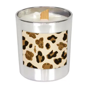 شمع لیوانی طرح پلنگی فانتزی مدل 1182