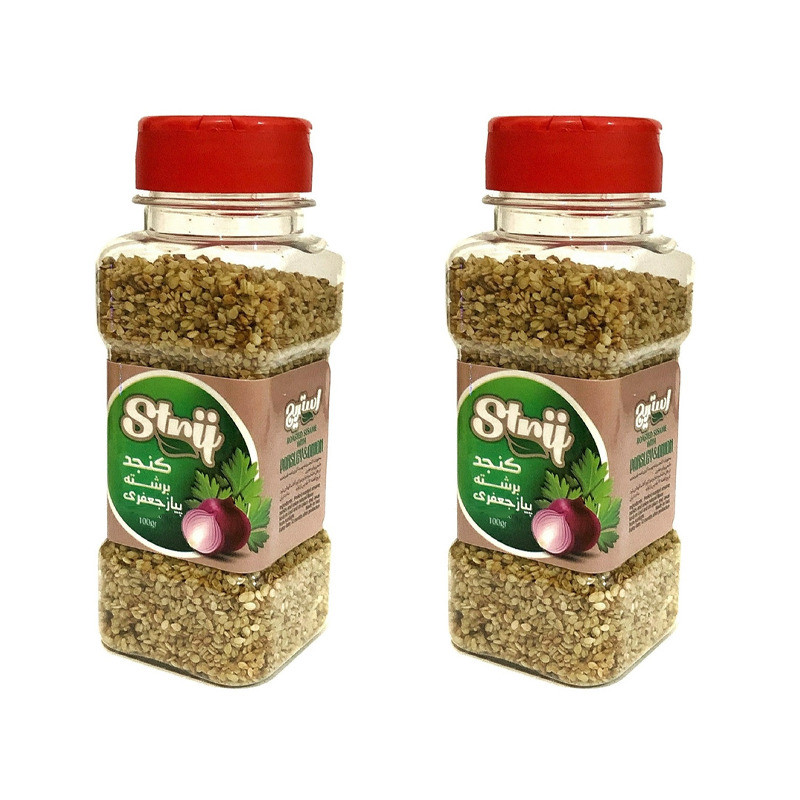 کنجد برشته پیاز و جعفری استریج - 100 گرم مجموعه 2 عددی