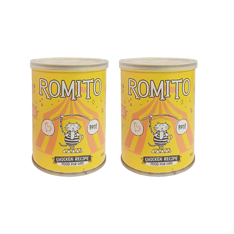 کنسرو غذای گربه رومیتو مدل پته مرغ وزن 380 گرم مجموعه 2 عددی