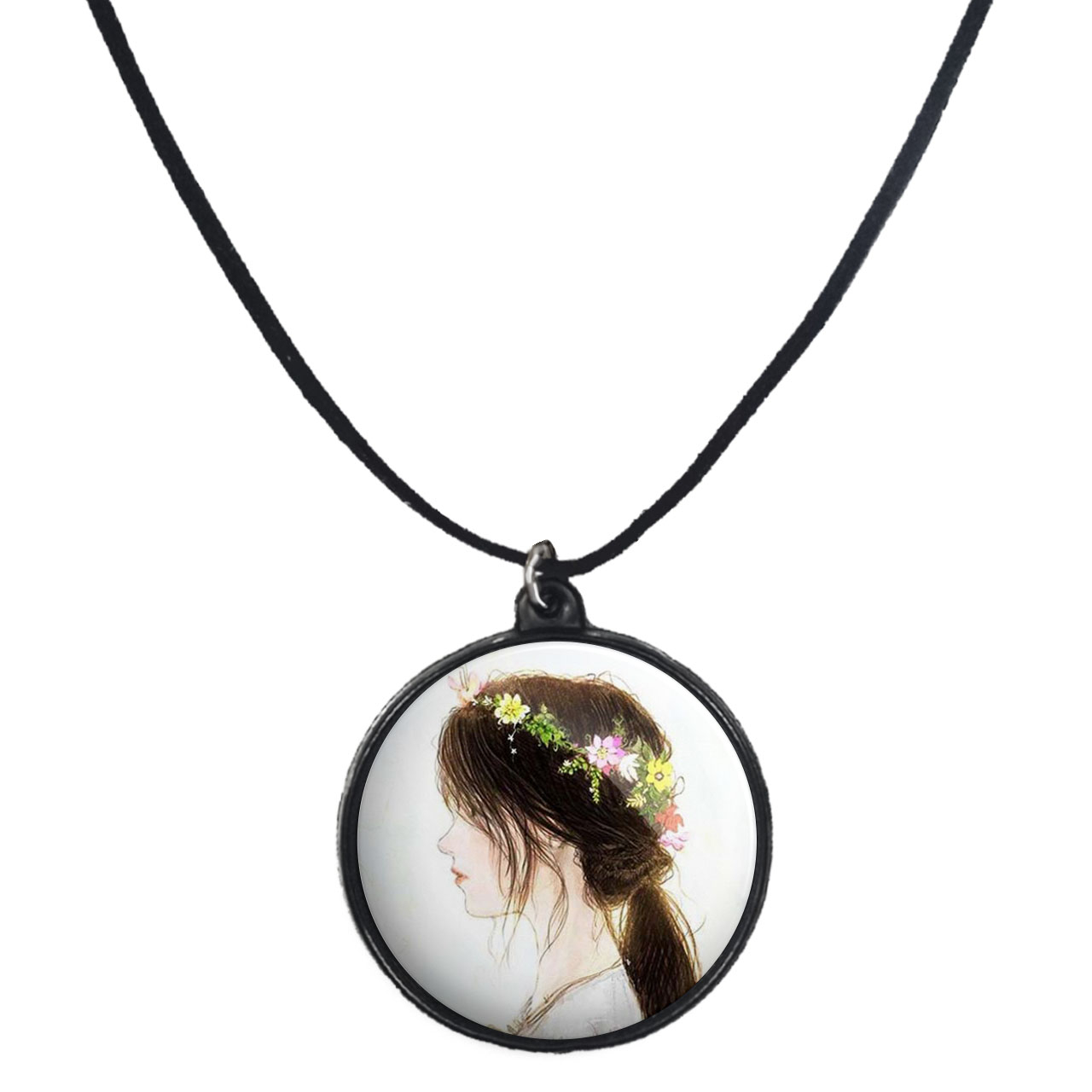 گردنبند پرمانه طرح دخترونه کد pmb.4593 مدل دو طرفه