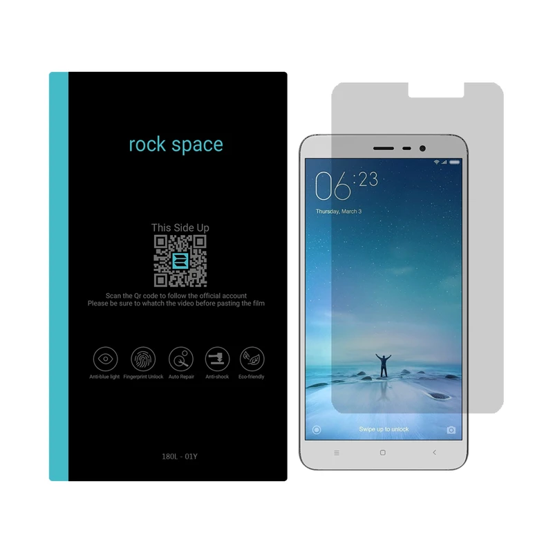 محافظ صفحه نمایش حریم شخصی راک اسپیس مدل 180F-01Y مناسب برای گوشی موبایل شیائومی  Redmi Note 3 Pro