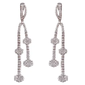 گوشواره طلا 18 عیار زنانه جواهری گاندی مدل 15091