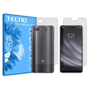 Tecno HyGEL model transparent screen protector suitable for Xiaomi Mi 8 Lite mobile phone along with the back protector