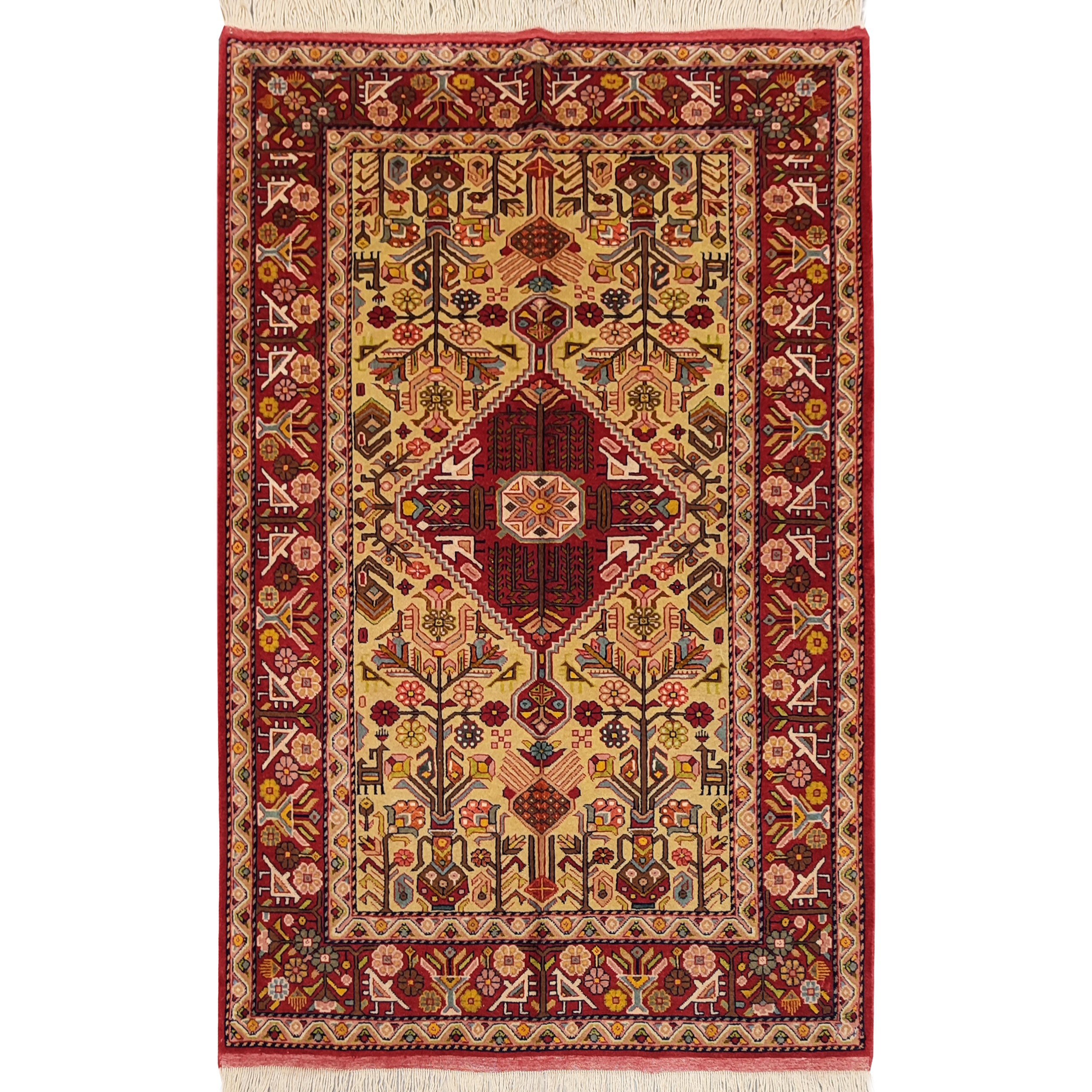 فرش دستبافت یک و نیم متری طرح قشقایی کد AA480