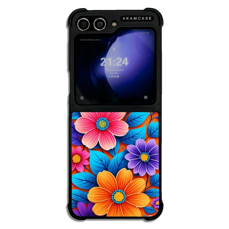 کاور آکام مدل AMC-WSGZFLIP5-FLOWERS-39 مناسب برای گوشی موبایل سامسونگ Galaxy Z Flip 5