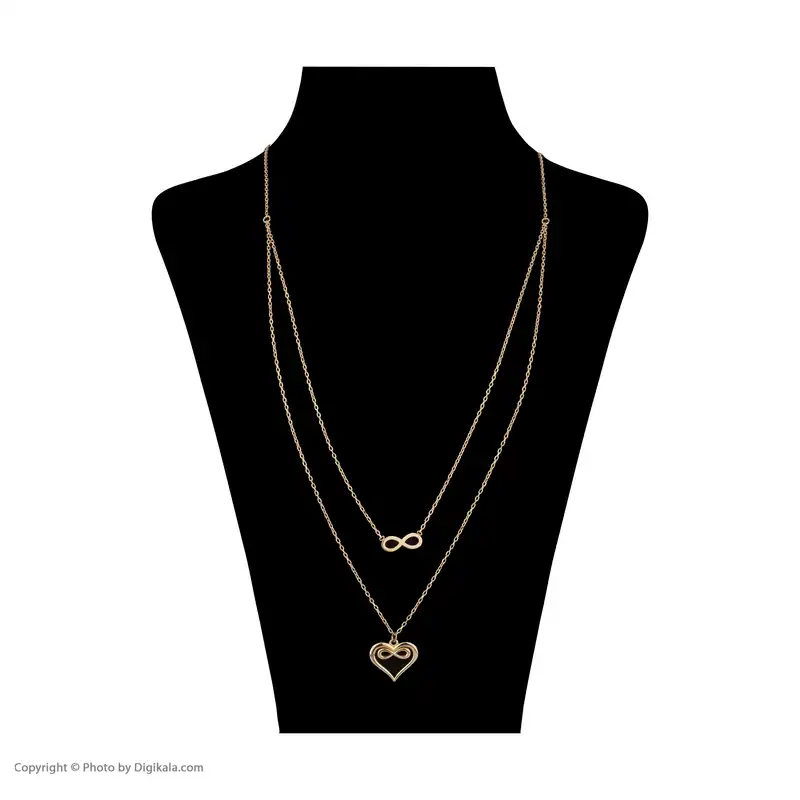 گردنبند طلا 18 عیار زنانه مایا ماهک مدل MM1757 طرح قلب و بینهایت دوبل