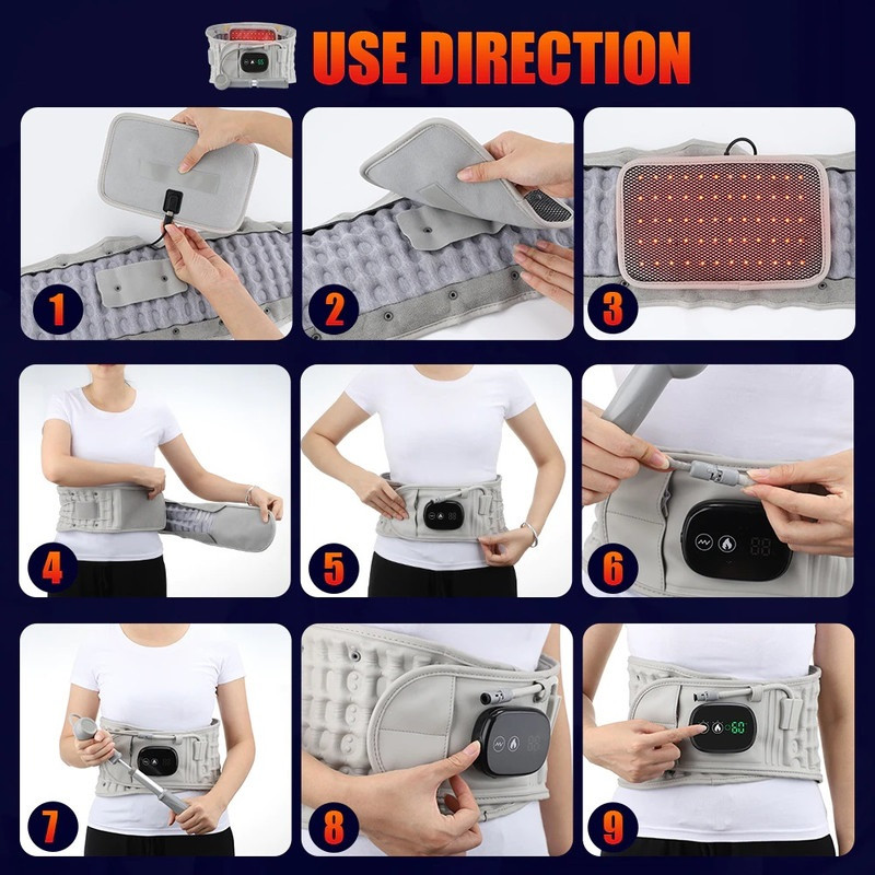 ماساژور کمر مدل Hot Electric Vibrating Belt Inflatable Lumbar ماساژور کمر مدل Hot Electric Vibrating Belt Inflatable Lumbar