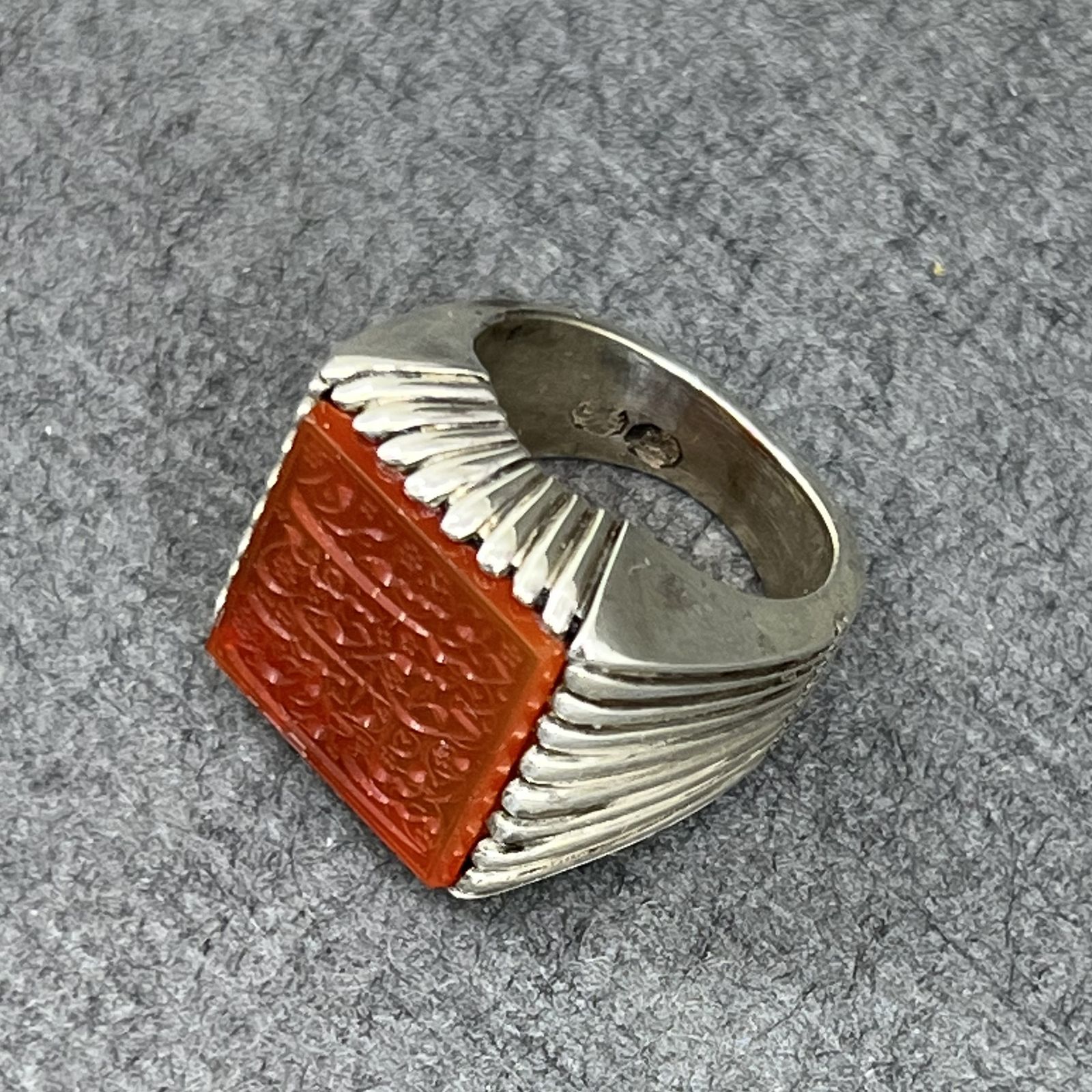 انگشتر نقره مردانه گیرا مدل عقیق G296 - - 3