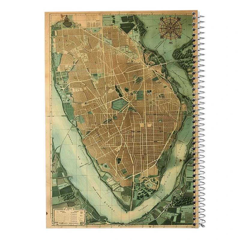 دفتر شطرنجی 50 برگ مدوپد طرح نقشه کد DF15529