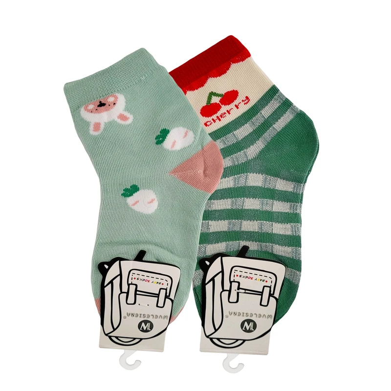 جوراب ساق بلند دخترانه مدل خرگوش 30-05082 بسته 2 عددی