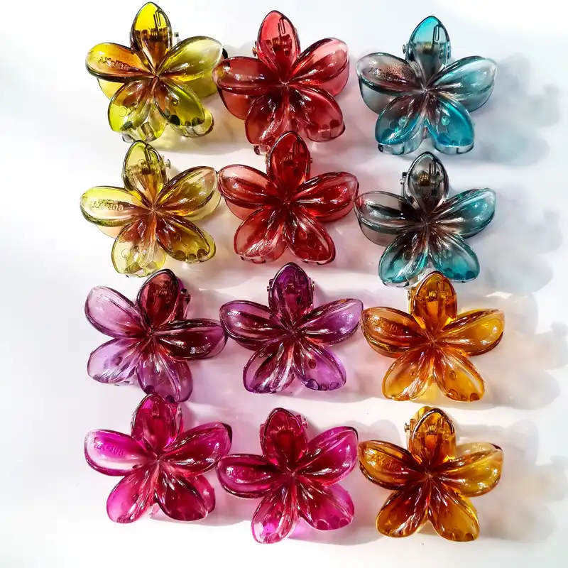 کلیپس مو زنانه مدل پلومریا کد p23 بسته 2 عددی