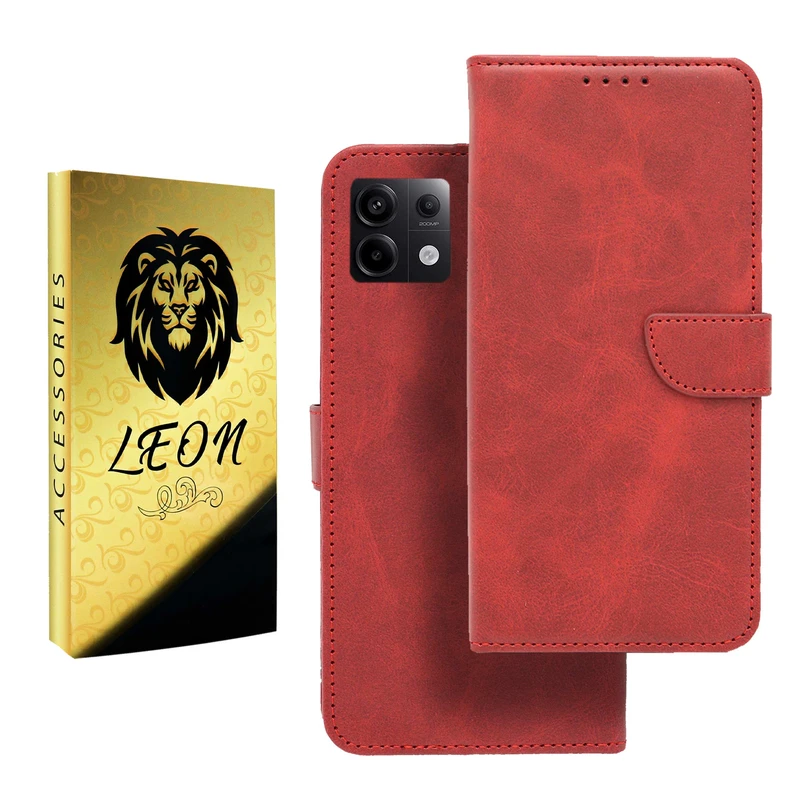 کیف کلاسوری لئون مدل Khoshi Yo مناسب برای گوشی موبایل شیائومی Redmi Note 13 Pro 5G