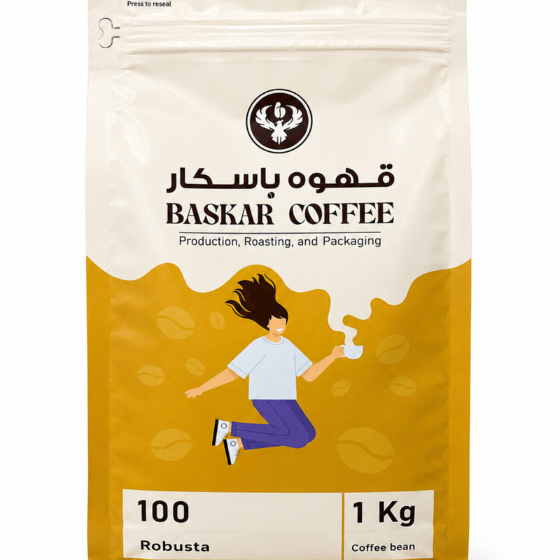 دانه قهوه 100 درصد روبوستا باسکار - ۱۰۰۰ گرم