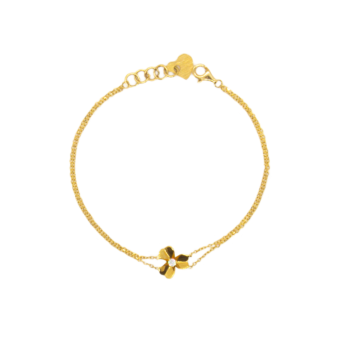 دستبند طلا 18 عیار زنانه مدل گل C0001