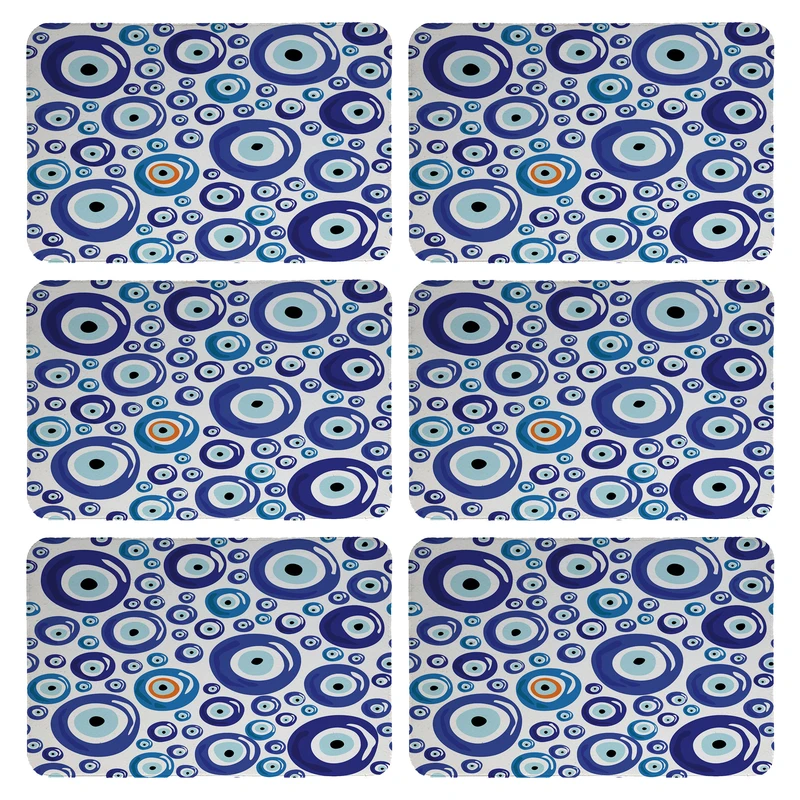 زیربشقابی طرح چشم زخم کد 9262 بسته 6 عددی 