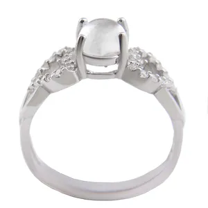 انگشتر نقره زنانه بازرگانی میلادی مدل سنگ در نجف نگین برلیان ابکاری رادیوم کد AWR_1434