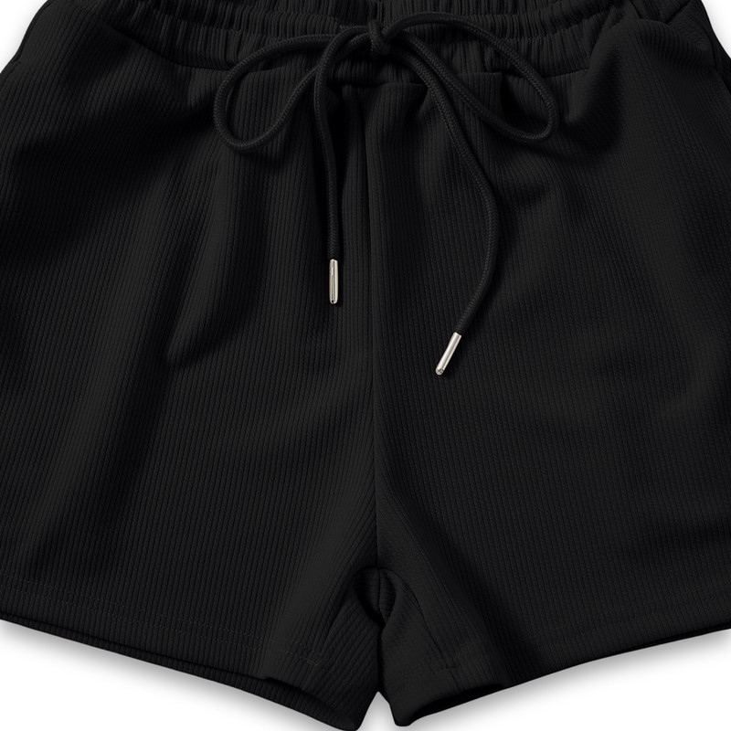 ست کراپ تاپ و شلوارک زنانه آرمادیا مدل کبریتی یقه اسکوپی کد BK16