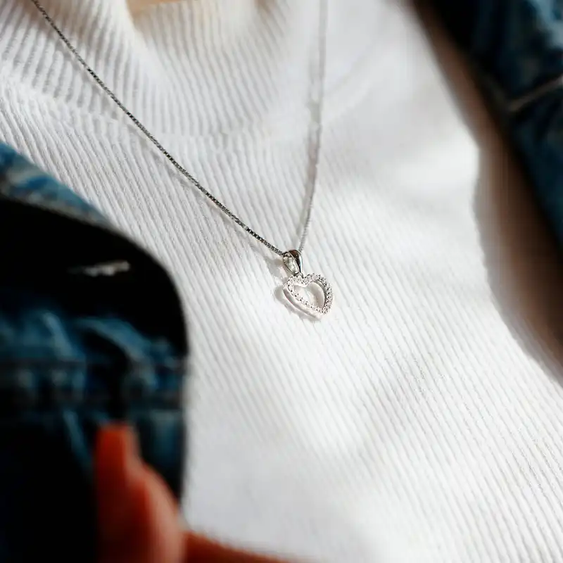آویز گردنبند نقره زنانه جی تی ای مدل قلب