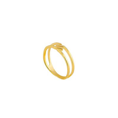 انگشتر طلا 18 عیار زنانه کیا گالری مدل دو رینگ لوزی کد RM264 