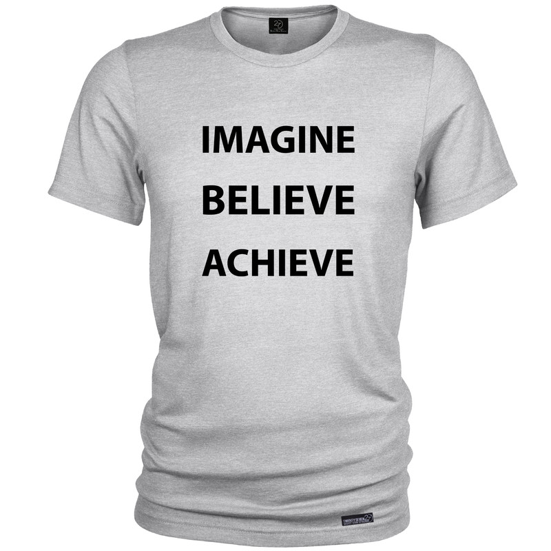 تی شرت آستین کوتاه مردانه 27 مدل Imagine Believe Achieve کد MH971