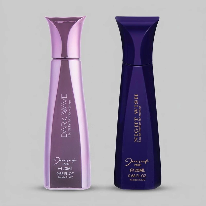 عطر جیبی زنانه ژک ساف مدل Night Wish حجم 20 میلی لیتر به همراه عطر جیبی زنانه ژک ساف مدل Dark Wave حجم 20 میلی لیتر