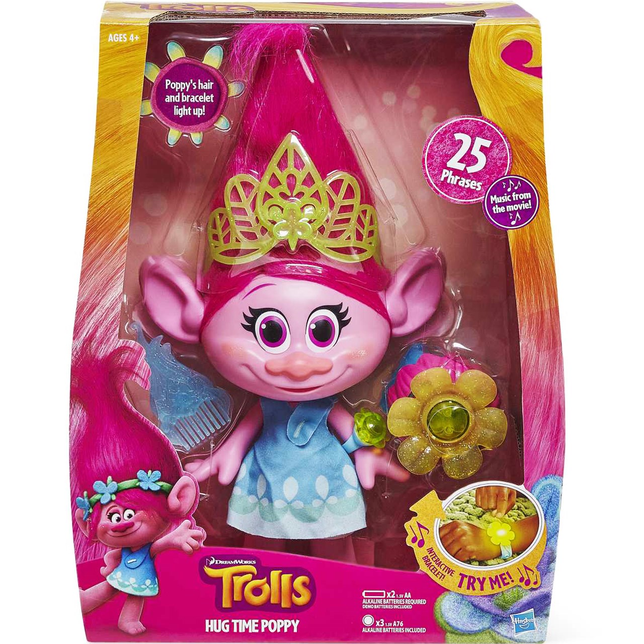 عروسک هاسبرو ترولز مدل DreamWorks Trolls Hug Time Poppy