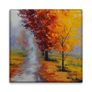 کاشی مدل R1053 طرح نقاشی منظره پاییز و درخت