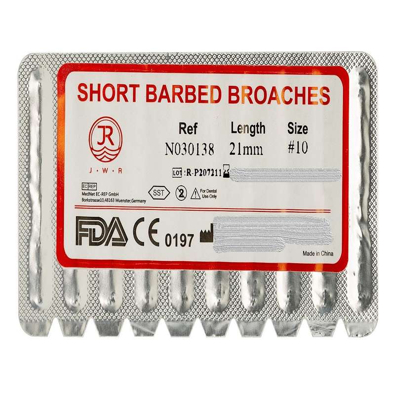 باربروچ دندانپزشکی جی دبلیو آر مدل Broache-10 بسته 10 عددی باربروچ دندانپزشکی جی دبلیو آر مدل Broache-10 بسته 10 عددی