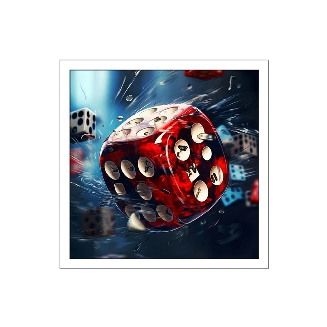 تابلو نوری بکلیت طرح بازی و تاس مدل لایت باکس W-MID-20980