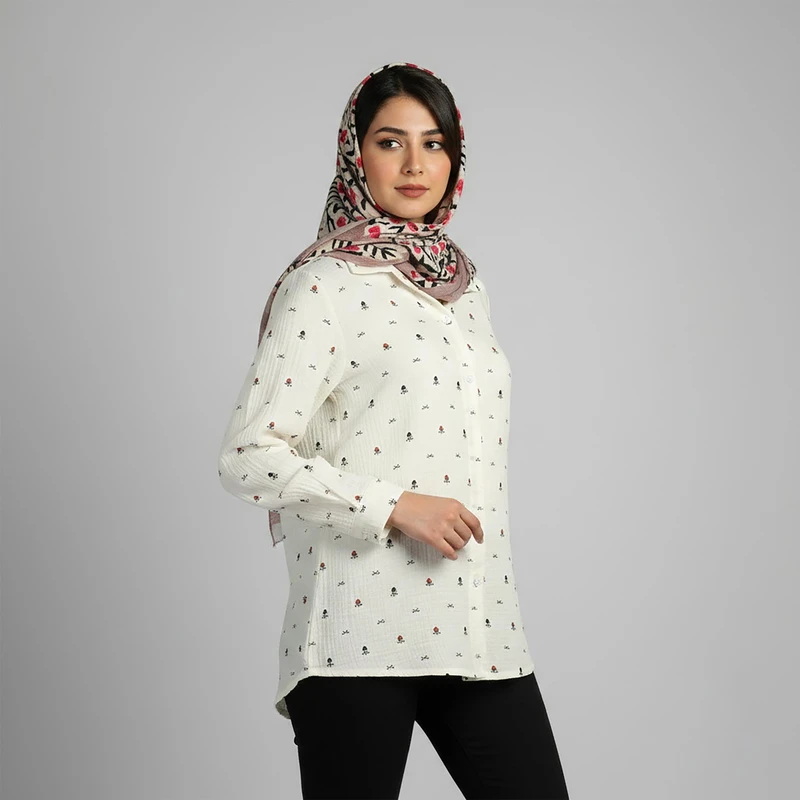 شومیز آستین بلند یقه برگردان زنانه السانا مدل پارسانا کد 243301