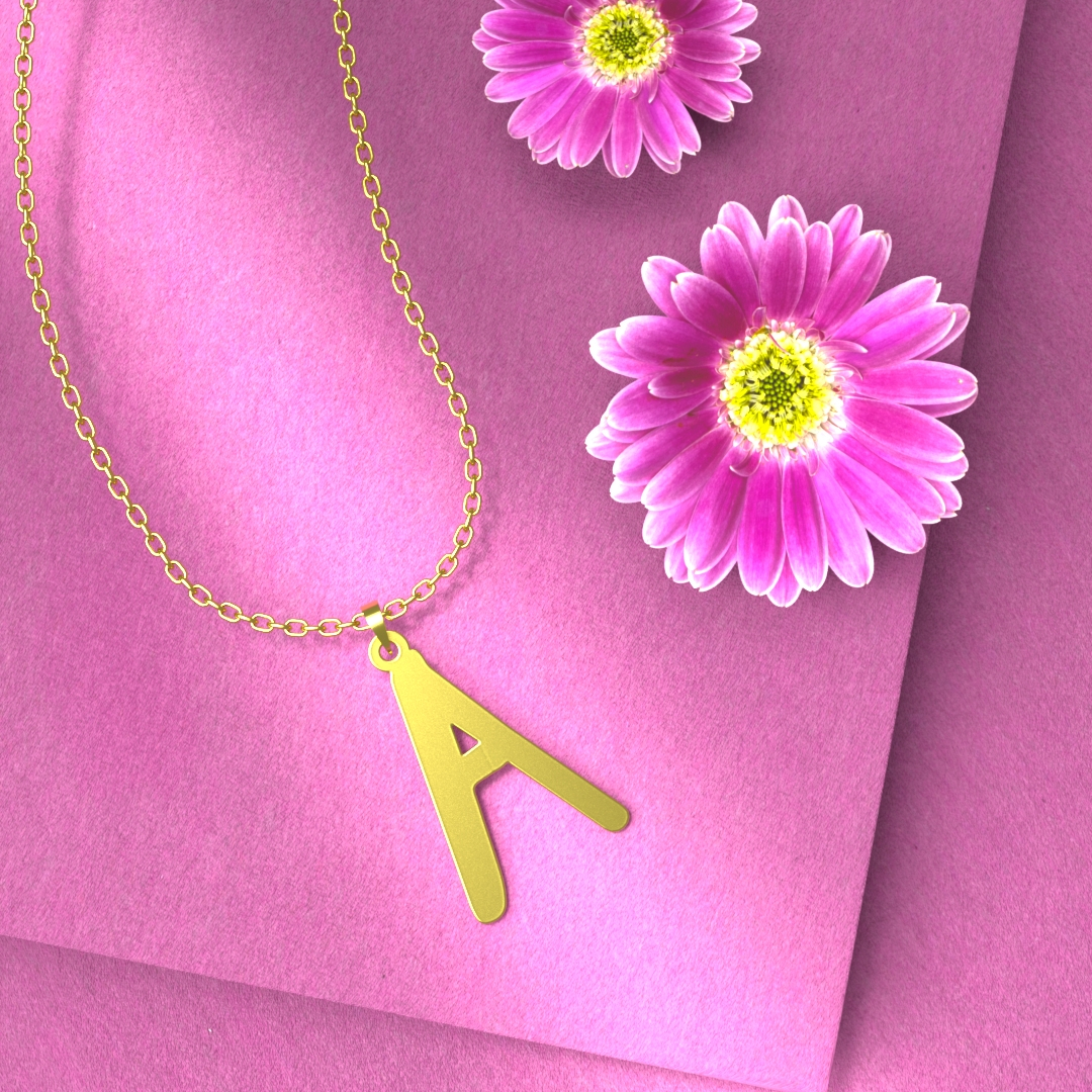 گردنبند طلا 18 عیار زنانه مدوپد مدل حرف A کد H3-1-1181