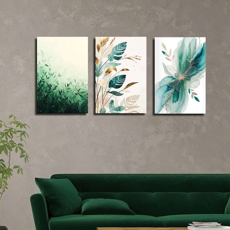 تابلو شاسی بکلیت طرح گل و برگ مدل SH-3645 مجموعه 3 عددی