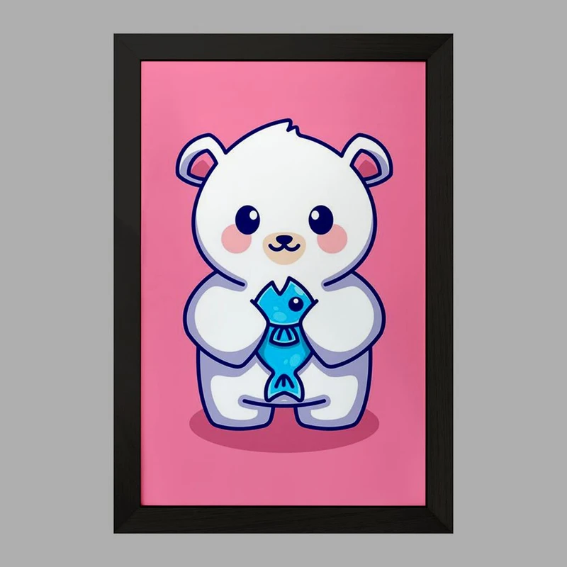 تابلو خندالو مدل حیوانات بامزه خرس قطبی کد 25410