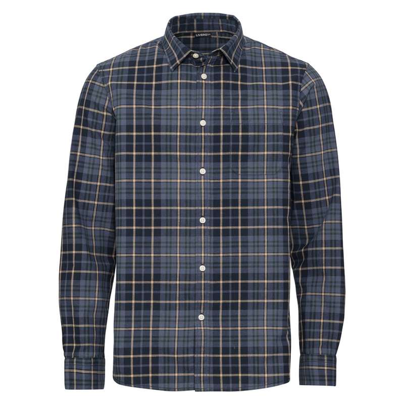 پیراهن آستین بلند مردانه لیورجی مدل چهارخانه کد Cross2022DBl 