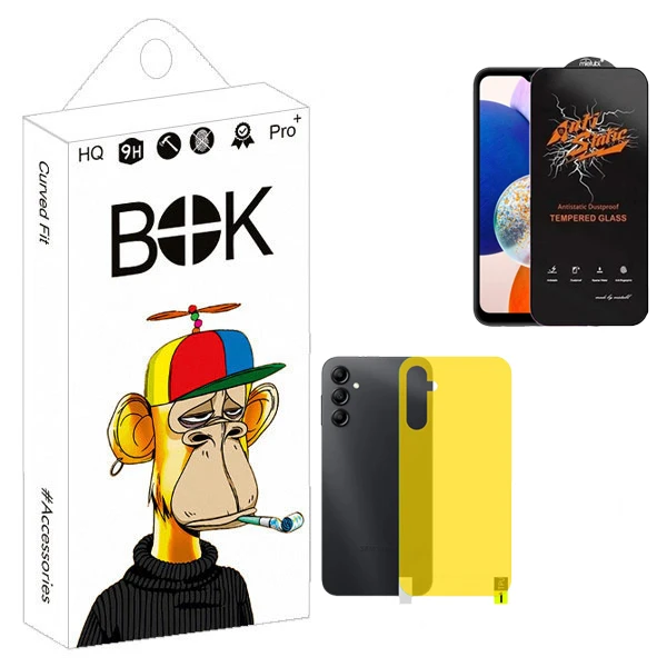 محافظ صفحه نمایش بوک مدل Antistatic Guard مناسب برای گوشی موبایل سامسونگ galaxy a14 به همراه محافظ پشت گوشی