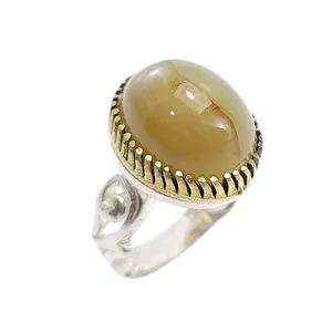 انگشتر نقره مردانه مدل دوچشم کد 5917359